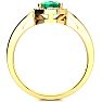 1 Carat Oval Shape Emerald and Halo Diamond Ring In 14K Yellow Gold Image-3