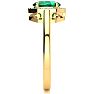 1 Carat Oval Shape Emerald and Halo Diamond Ring In 14K Yellow Gold Image-4