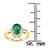 1 Carat Oval Shape Emerald and Halo Diamond Ring In 14K Yellow Gold Image-5