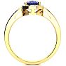 1 Carat Oval Shape Tanzanite and Halo Diamond Ring In 14K Yellow Gold Image-3