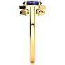 1 Carat Oval Shape Tanzanite and Halo Diamond Ring In 14K Yellow Gold Image-4