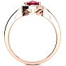 1 Carat Oval Shape Ruby and Halo Diamond Ring In 14K Rose Gold Image-3