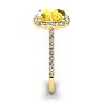 2 1/2 Carat Cushion Cut Citrine and Halo Diamond Ring In 14K Yellow Gold Image-4