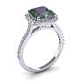 2-1/2 Carat Cushion Shape Mystic Topaz Ring With Diamond Halo In 14 Karat White Gold Image-2