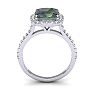 2-1/2 Carat Cushion Shape Mystic Topaz Ring With Diamond Halo In 14 Karat White Gold Image-3