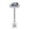 2-1/2 Carat Cushion Shape Mystic Topaz Ring With Diamond Halo In 14 Karat White Gold Image-4