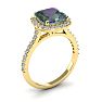 2-1/2 Carat Cushion Shape Mystic Topaz Ring With Diamond Halo In 14 Karat Yellow Gold Image-2