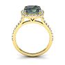 2-1/2 Carat Cushion Shape Mystic Topaz Ring With Diamond Halo In 14 Karat Yellow Gold Image-3