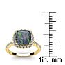 2-1/2 Carat Cushion Shape Mystic Topaz Ring With Diamond Halo In 14 Karat Yellow Gold Image-5