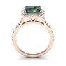2-1/2 Carat Cushion Shape Mystic Topaz Ring With Diamond Halo In 14 Karat Rose Gold Image-3