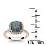 2-1/2 Carat Cushion Shape Mystic Topaz Ring With Diamond Halo In 14 Karat Rose Gold Image-5