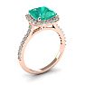2 1/2 Carat Cushion Cut Emerald and Halo Diamond Ring In 14K Rose Gold
 Image-2