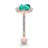2 1/2 Carat Cushion Cut Emerald and Halo Diamond Ring In 14K Rose Gold
 Image-4