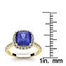 3 Carat Cushion Cut Tanzanite and Halo Diamond Ring In 14K Yellow Gold
 Image-5