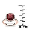 Garnet Ring: Garnet Jewelry: 3 3/4 Carat Cushion Cut Garnet and Halo Diamond Ring In 14K Rose Gold Image-5