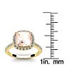 3-1/2 Carat Cushion Cut Morganite and Halo Diamond Ring In 14K Yellow Gold Image-5