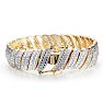 Heavy 2 Carat Diamond Bracelet in Yellow Gold Overlay Image-2