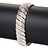 Heavy 2 Carat Diamond Bracelet in Yellow Gold Overlay Image-5