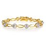 Antique Reproduction 25 Point Carat Diamond Tennis Bracelet In Yellow Gold Overlay Image-1