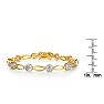 Antique Reproduction 25 Point Carat Diamond Tennis Bracelet In Yellow Gold Overlay Image-3