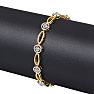 Antique Reproduction 25 Point Carat Diamond Tennis Bracelet In Yellow Gold Overlay Image-4