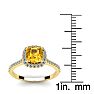 1 Carat Cushion Cut Citrine and Halo Diamond Ring In 14K Yellow Gold Image-5