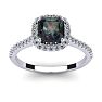 1-1/2 Carat Cushion Shape Mystic Topaz Ring With Diamond Halo In 14 Karat White Gold Image-1