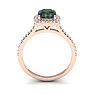 1-1/2 Carat Cushion Shape Mystic Topaz Ring With Diamond Halo In 14 Karat Rose Gold Image-3