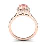 1-1/4 Carat Cushion Cut Morganite and Halo Diamond Ring In 14K Rose Gold Image-3