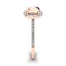 1-1/4 Carat Cushion Cut Morganite and Halo Diamond Ring In 14K Rose Gold Image-4