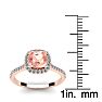 1-1/4 Carat Cushion Cut Morganite and Halo Diamond Ring In 14K Rose Gold Image-5