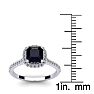 1 1/2 Carat Cushion Cut Sapphire and Halo Diamond Ring In 14K White Gold Image-5