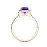 2 Carat Cushion Cut Amethyst and Halo Diamond Ring In 14K Rose Gold Image-3