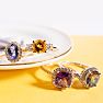 2 Carat Cushion Cut Amethyst and Halo Diamond Ring In 14K Rose Gold Image-7