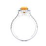 2 Carat Cushion Cut Citrine and Halo Diamond Ring In 14K White Gold Image-3
