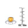 2 Carat Cushion Cut Citrine and Halo Diamond Ring In 14K White Gold Image-4