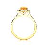 2 Carat Cushion Cut Citrine and Halo Diamond Ring In 14K Yellow Gold Image-3