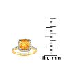 2 Carat Cushion Cut Citrine and Halo Diamond Ring In 14K Yellow Gold Image-4