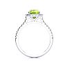 2 Carat Cushion Cut Peridot and Halo Diamond Ring In 14K White Gold Image-3