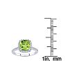 2 Carat Cushion Cut Peridot and Halo Diamond Ring In 14K White Gold Image-4