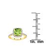 2 Carat Cushion Cut Peridot and Halo Diamond Ring In 14K Yellow Gold Image-4