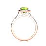 2 Carat Cushion Cut Peridot and Halo Diamond Ring In 14K Rose Gold Image-3