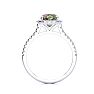2 Carat Cushion Shape Mystic Topaz Ring With Diamond Halo In 14 Karat White Gold Image-3