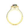 2 Carat Cushion Shape Mystic Topaz Ring With Diamond Halo In 14 Karat Yellow Gold Image-3