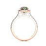 2 Carat Cushion Shape Mystic Topaz Ring With Diamond Halo In 14 Karat Rose Gold Image-3