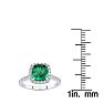 2 Carat Cushion Cut Emerald and Halo Diamond Ring In 14K White Gold Image-4