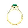 2 Carat Cushion Cut Emerald and Halo Diamond Ring In 14K Yellow Gold Image-3