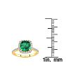 2 Carat Cushion Cut Emerald and Halo Diamond Ring In 14K Yellow Gold Image-4