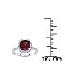 Garnet Ring: Garnet Jewelry: 2 Carat Cushion Cut Garnet and Halo Diamond Ring In 14K White Gold Image-4