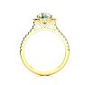 1 3/4 Carat Cushion Cut Green Amethyst and Halo Diamond Ring In 14K Yellow Gold Image-3